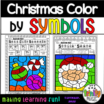 Preview of Christmas Color By Symbol (Music)