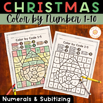 Christmas Color by Code / Number 1-10 | Number Sense Worksheets ...