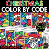 Christmas Color by Code Sight Words Activity for December 