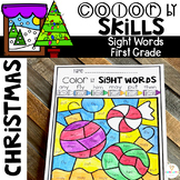 Christmas Color by Code Sight Words First Grade | Sight Wo