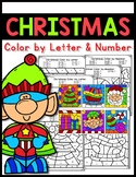 Christmas Color by Letter and Number for Kindergarten