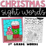 Christmas Color by Code with 1st Grade Words