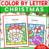 Christmas Color by Letter - Alphabet Coloring Pages - Lett