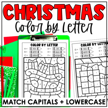 Christmas Color-by-Letter | Match Capital and Lowercase Letters | Alphabet