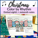 Christmas Color by Note // Level 4 Rhythms Dotted eighth +