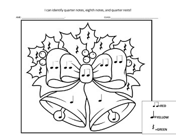 Christmas Color by Note-Quarter Note, Eighth Notes, and ...