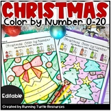 Christmas Color by Number 0-20 l Editable Color by Code Templates