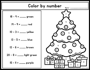 Christmas Color by Number by Duck Duck Goose elementary solutions
