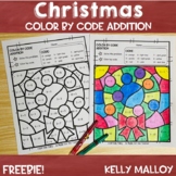 Christmas Color by Number Addition Facts Freebie