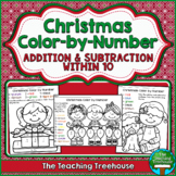 Christmas Color by Number, Addition & Subtraction Within 10