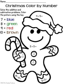 FREE Christmas Color by Num... by The Teaching Treehouse ...