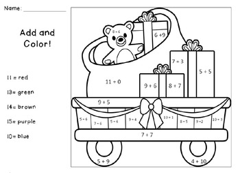 Christmas Math Color By Number Coloring Book For Kids Ages 8-12