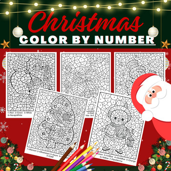 Christmas Color by Number Coloring and Activity Pages for Both (Adults ...