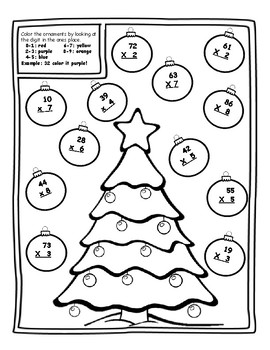 Christmas Color by Number Multiplication 2 Digit 3rd Christmas Math 3rd Holiday