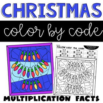 Preview of Christmas Color by Number Multiplication