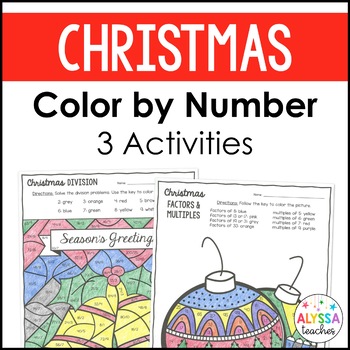 Preview of Christmas Color by Number (Multiplication, Division, Factors and Multiples)
