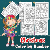 Christmas Color by Number Page for Kids