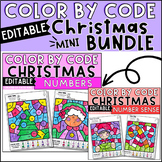 Christmas Color by Number and Number Sense Bundle Editable