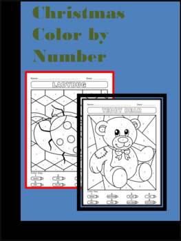 Preview of Christmas Color by Number : color shapes with  color .