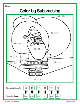 Christmas Color by Number (second grade) Color by Addition | Math ...