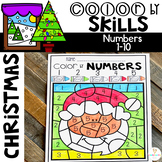Christmas Color by Code Numbers 1-10 Activities