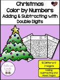 Christmas Color by Numbers Double Digit Addition&Subtracti