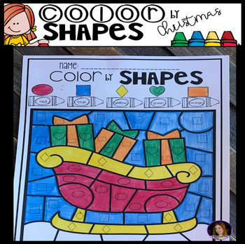 Preview of Christmas Color by Code Shapes