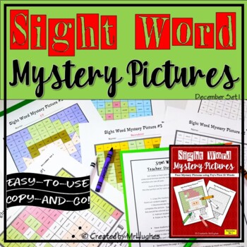 Preview of Christmas Color by Sight Word Mystery Pictures