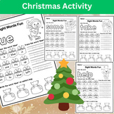 Christmas Color by Sight Word Practice Worksheets Editable