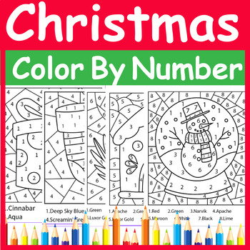 Christmas Color by number Activity-Christmas coloring Activity by ...