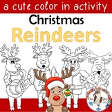 Christmas Color in Reindeers - includes instructions for o