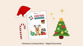Preview of Christmas Coloring Book, Festive Holiday Activity for Kids and Family