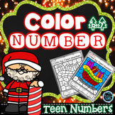 Christmas Coloring | Color by Teen Number Christmas | Teen