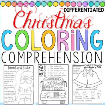 Preview of Christmas Coloring Comprehension FUN