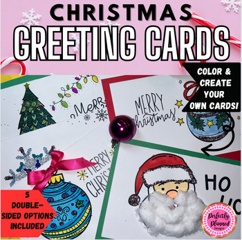 Preview of Christmas Coloring DIY Greeting Cards | Fun Winter Craft Activity | Holiday SEL