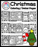 Christmas Coloring / Dauber Pages: Santa, Candy Cane, Ging