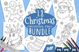 Christmas Coloring Page Bundle/Elf Coloring Pages