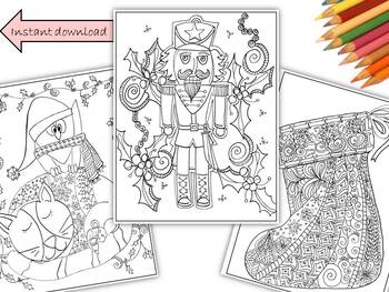 Preview of Christmas Coloring Pages 3 Pack