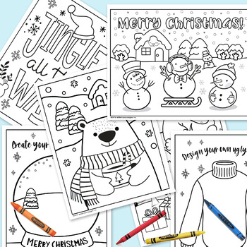 Christmas Coloring Pages • 9 Designs by you create | TPT