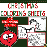 Christmas Coloring Pages | A-Z Short Vowel Beginning Sound