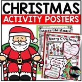 Christmas Coloring Pages Activity Posters for Kindergarten