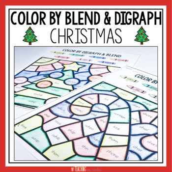 Preview of Christmas Coloring Pages | Blends and Digraphs | Christmas Color By Code