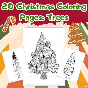 Preview of Christmas Coloring Pages Book: Christmas Trees  Winter Coloring Pages Printables