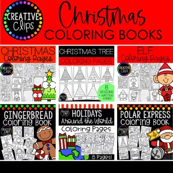 Preview of Christmas Coloring Pages Bundle {Christmas, Gingerbread, Polar Express Coloring}