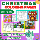 Christmas Coloring Pages/ December Coloring Activity/ 53 c