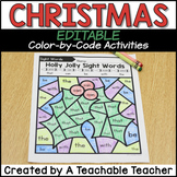 Christmas Coloring Pages - Editable for ANY Color by Numbe