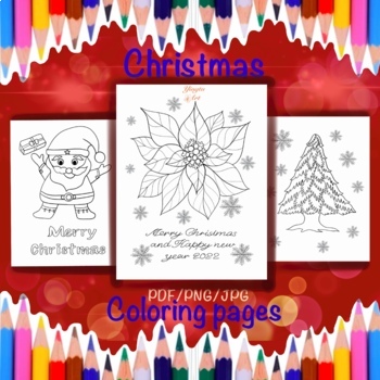 Preview of Christmas Coloring Pages,Gift cards happy new year,Coloring pages Kids Adults