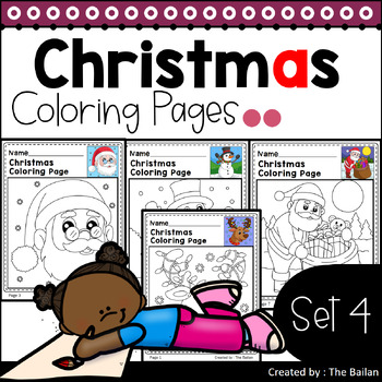 Preview of Santa-Christmas Coloring Pages-Holiday Coloring Pages, Set 4