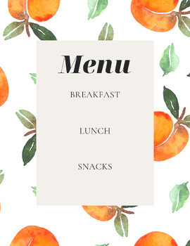 Preview of Free Menu printable for homeschool and classroom