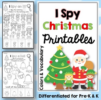 i spy Christmas book: A fun coloring Activity Books And Guessing